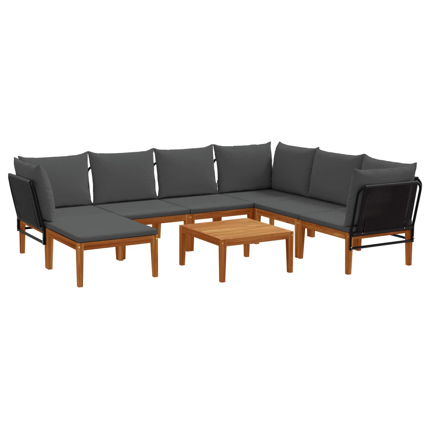 vidaXL 8 pcs Στερεό Acacia Ξύλο & Σχοινί Φυσικό