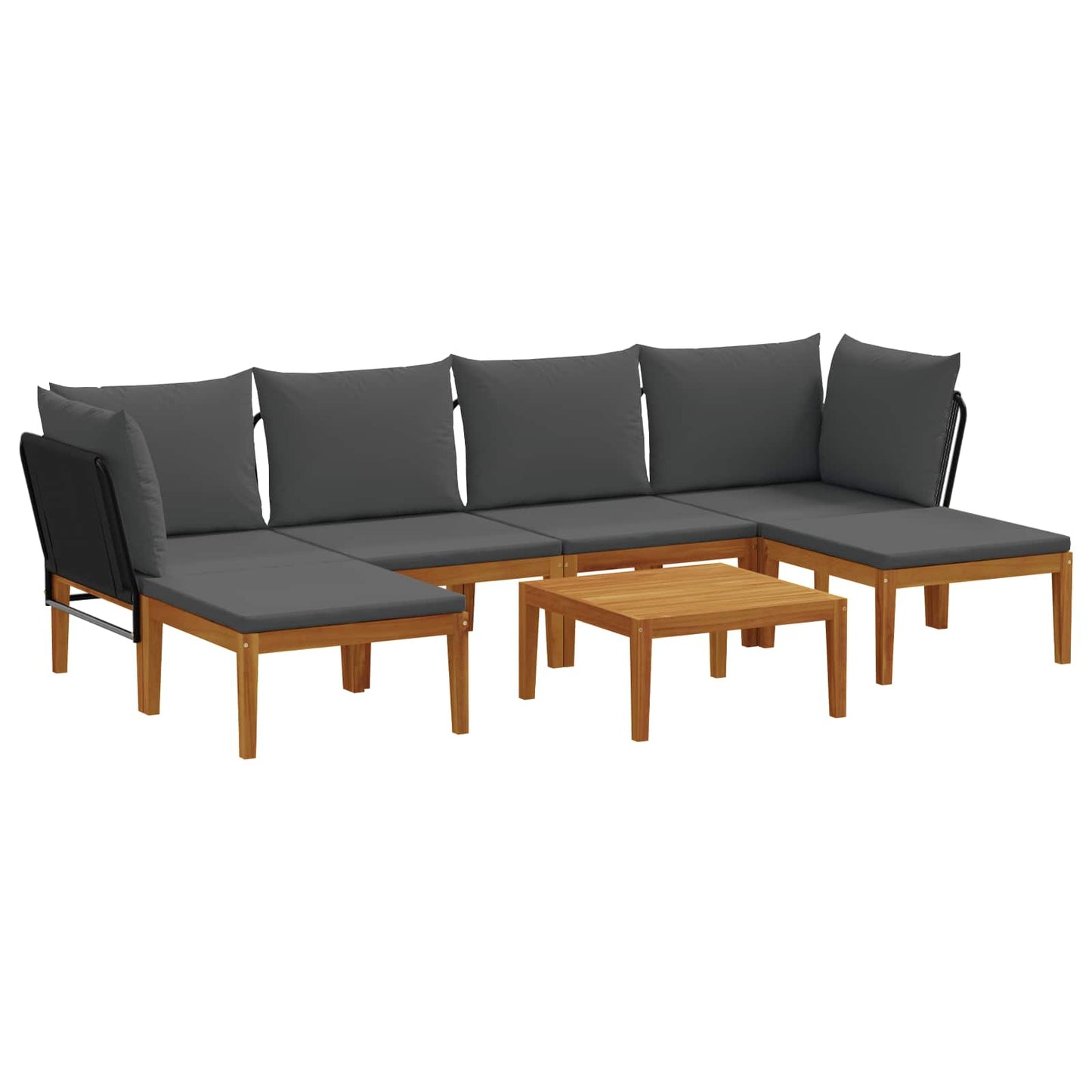 vidaXL 7 pcs Στερεό Acacia Ξύλο & Σχοινί Φυσικό