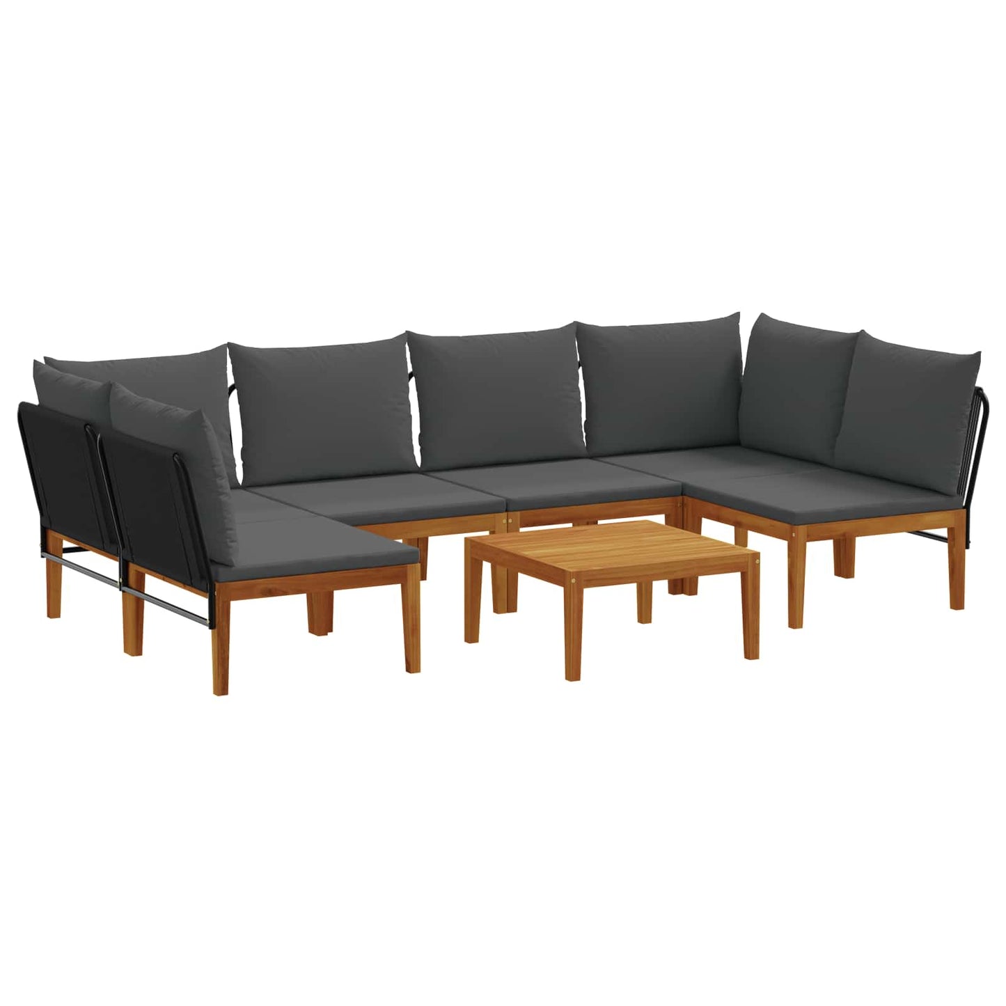 vidaXL 7 pcs Στερεό Acacia Ξύλο & Σχοινί Φυσικό