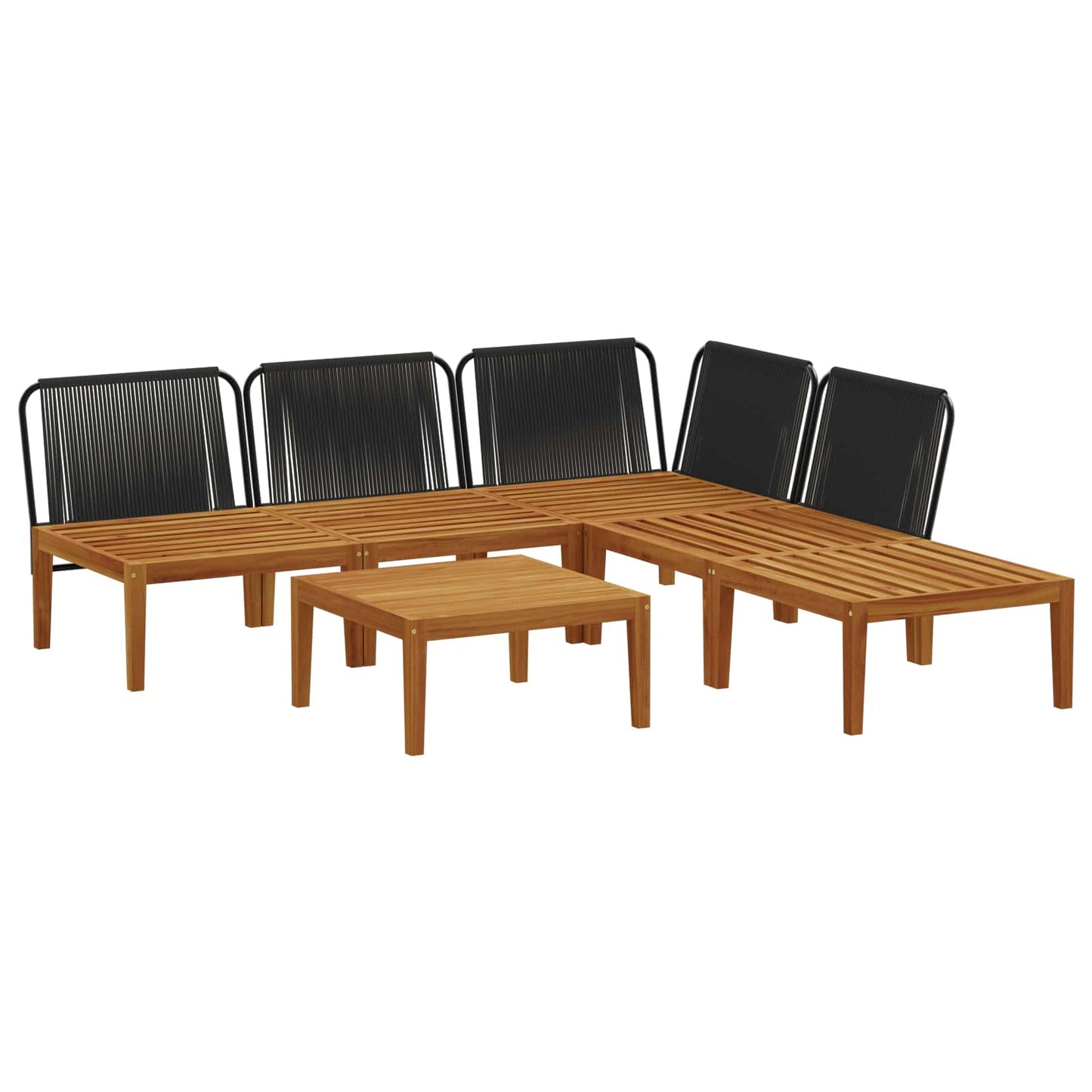 vidaXL 6 pcs Στερεό Acacia Ξύλο & Σχοινί Φυσικό