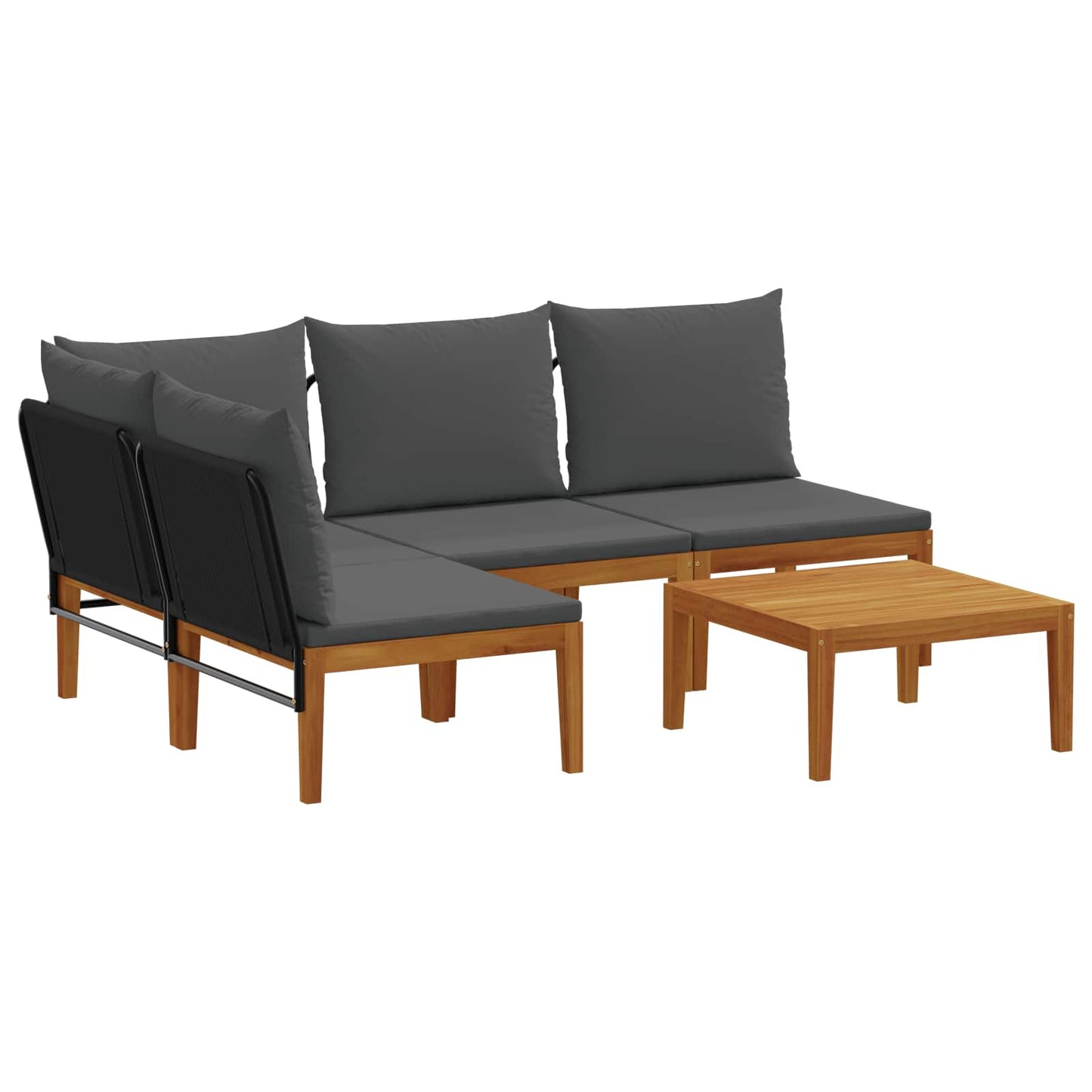 vidaXL 5 pcs Στερεό Acacia Ξύλο & Σχοινί Φυσικό