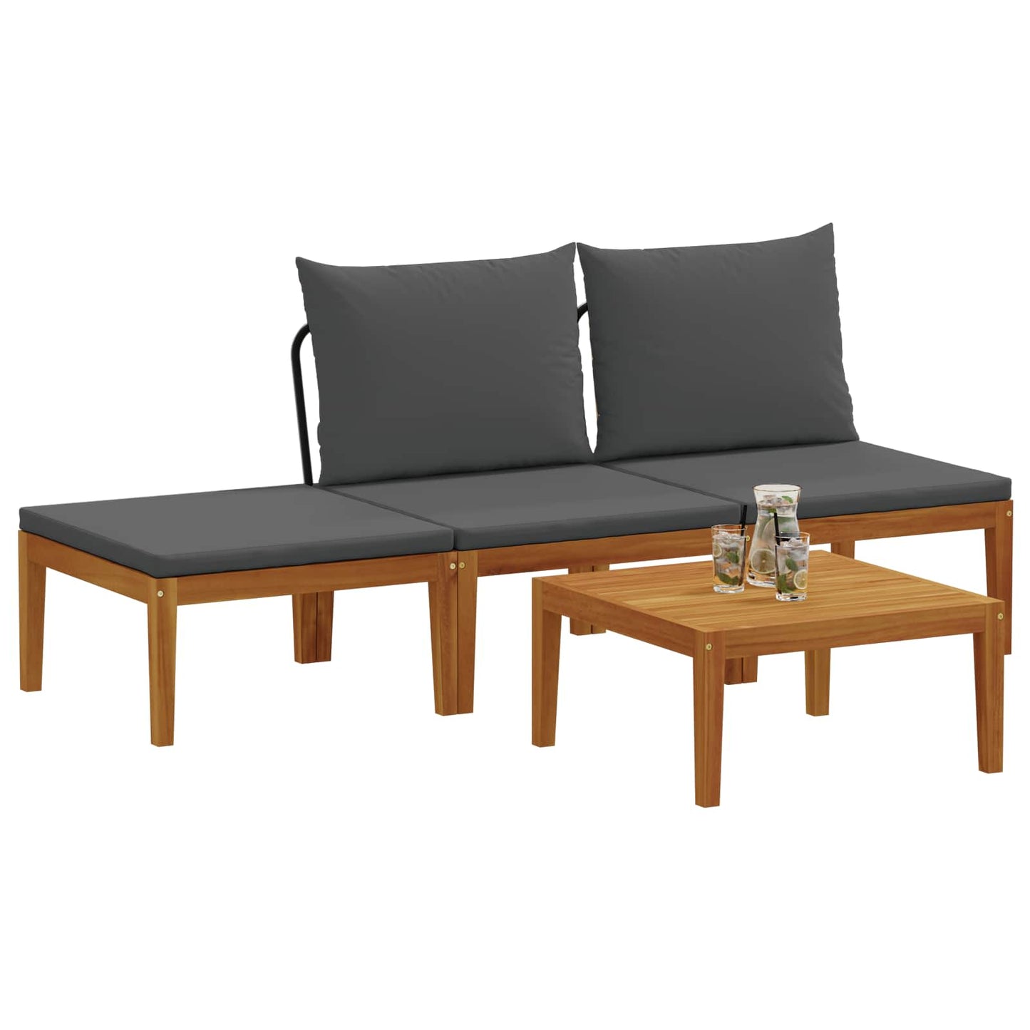 vidaXL 4 pcs Στερεό Acacia Ξύλο & Σχοινί Φυσικό