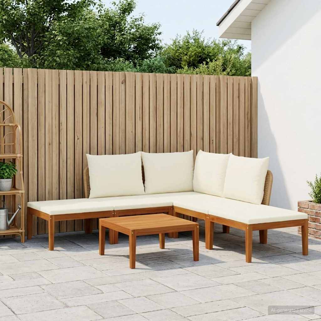 vidaXL 6 pcs Στερεό Acacia Ξύλο & Σχοινί Φυσικό