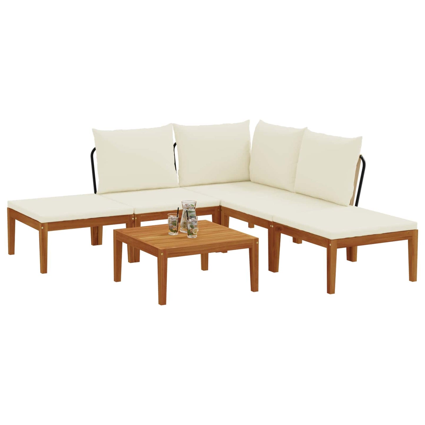 vidaXL 6 pcs Στερεό Acacia Ξύλο & Σχοινί Φυσικό