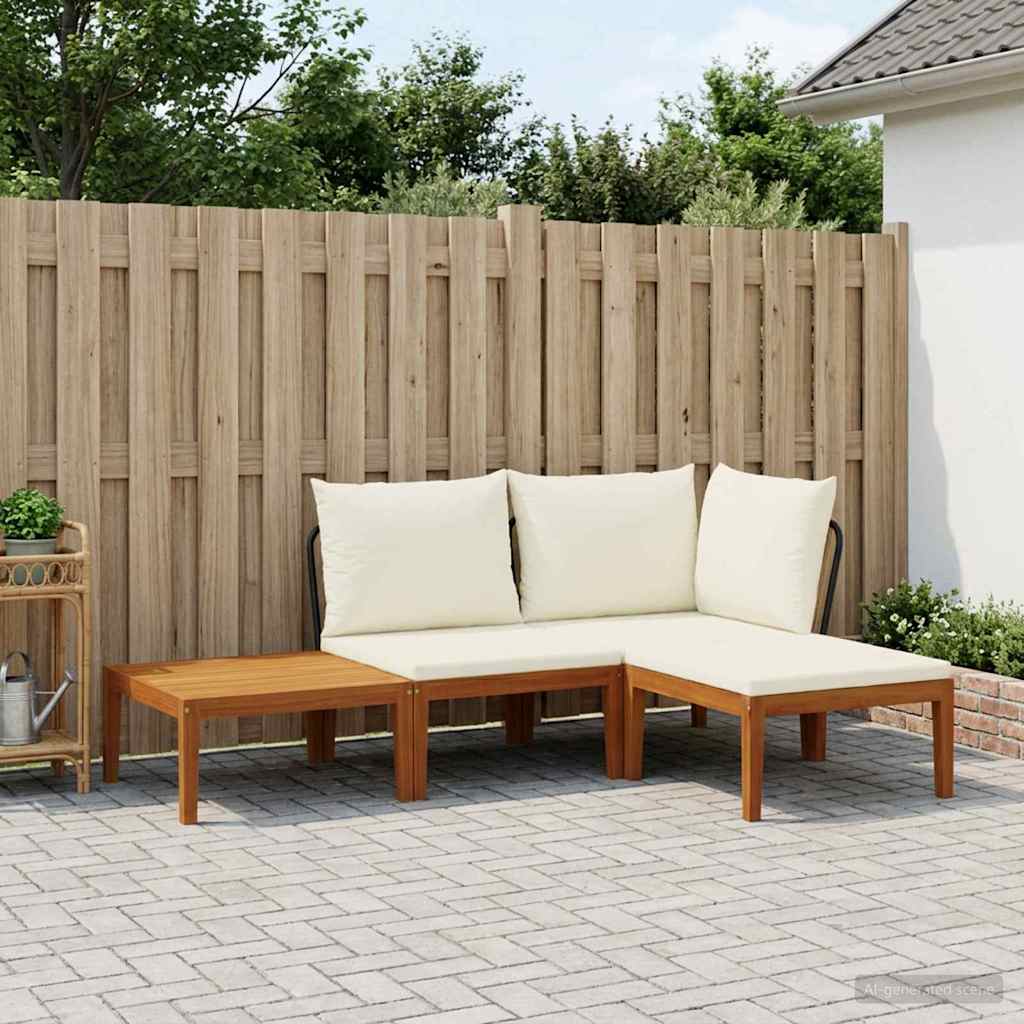 vidaXL 4 pcs Στερεό Acacia Ξύλο & Σχοινί Φυσικό