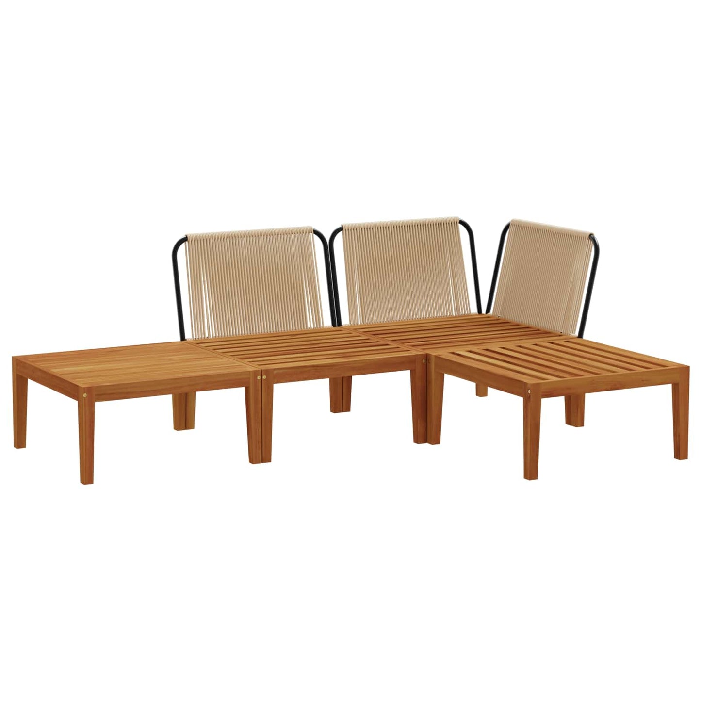 vidaXL 4 pcs Στερεό Acacia Ξύλο & Σχοινί Φυσικό