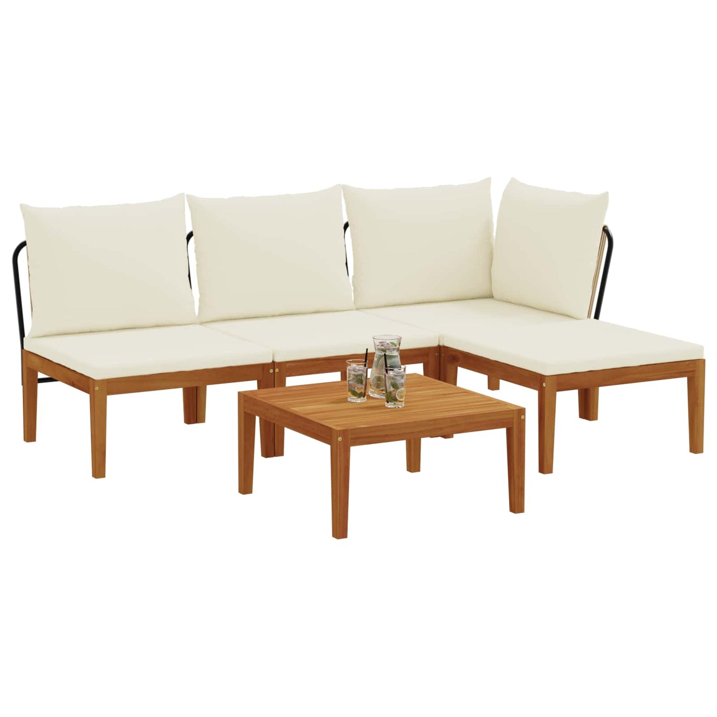 vidaXL 5 pcs Στερεό Acacia Ξύλο & Σχοινί Φυσικό