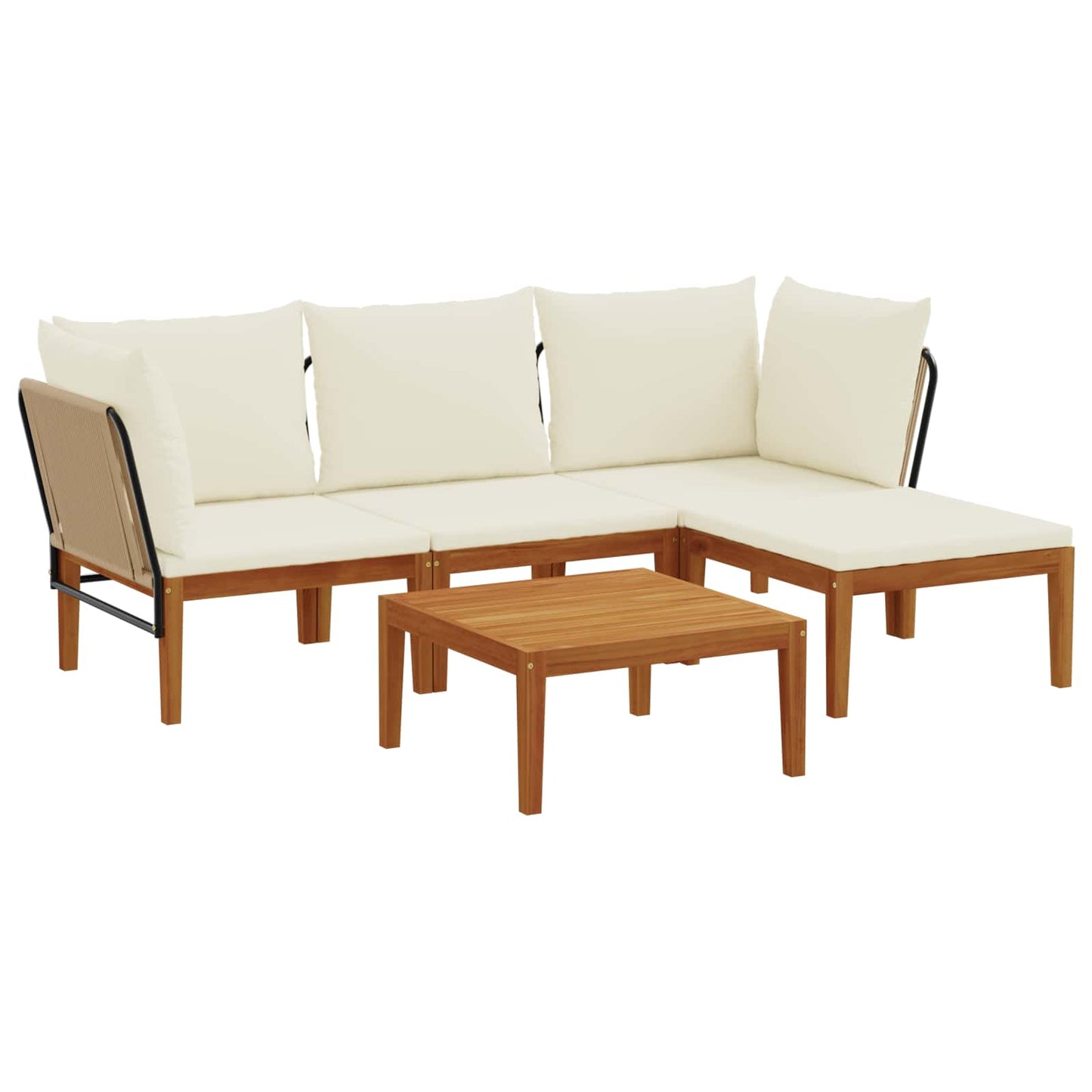 vidaXL 5 pcs Στερεό Acacia Ξύλο & Σχοινί Φυσικό