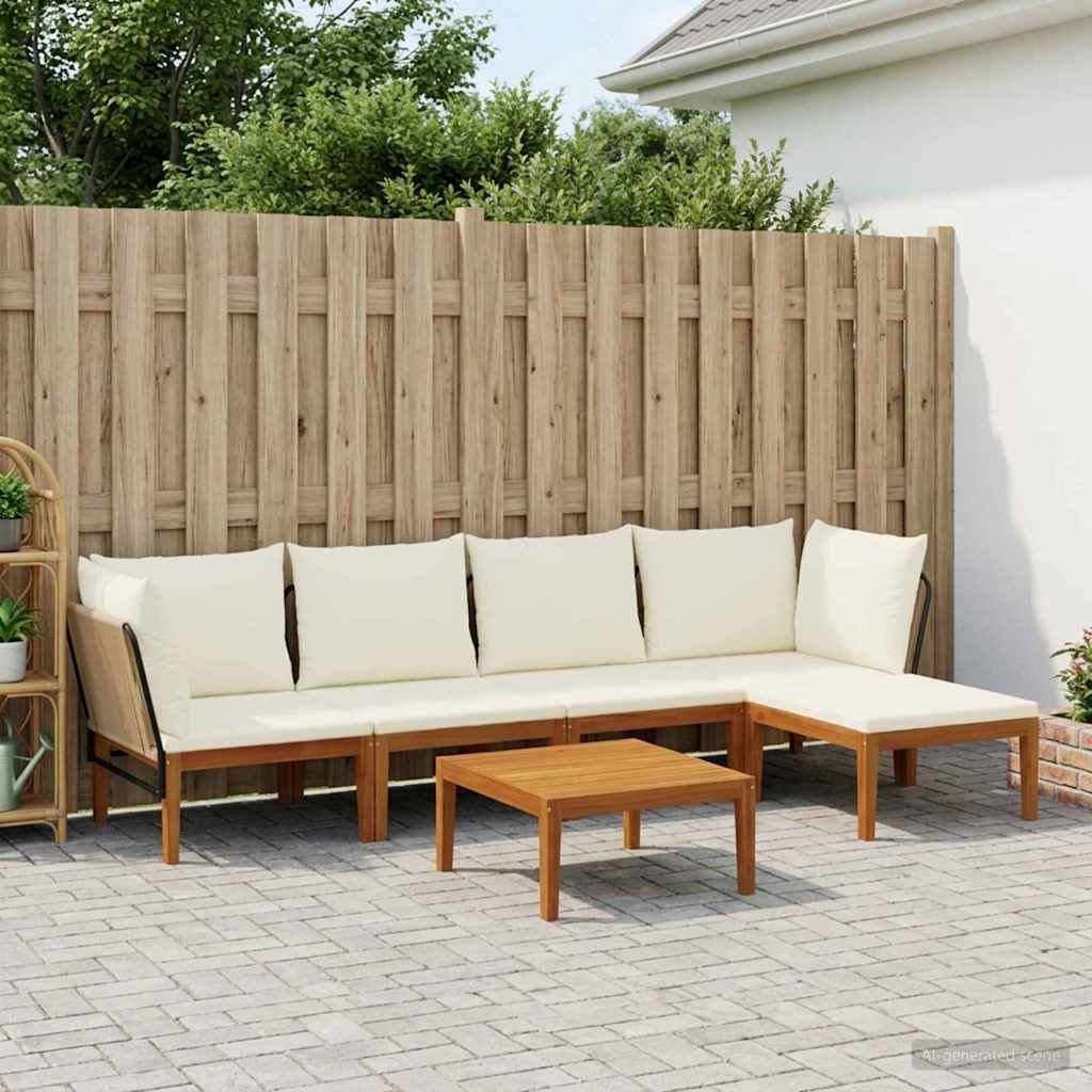 vidaXL 6 pcs Στερεό Acacia Ξύλο & Σχοινί Φυσικό