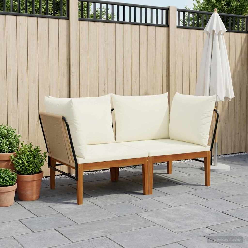 vidaXL 2 pcs Στερεό Acacia Ξύλο & Σχοινί Φυσικό