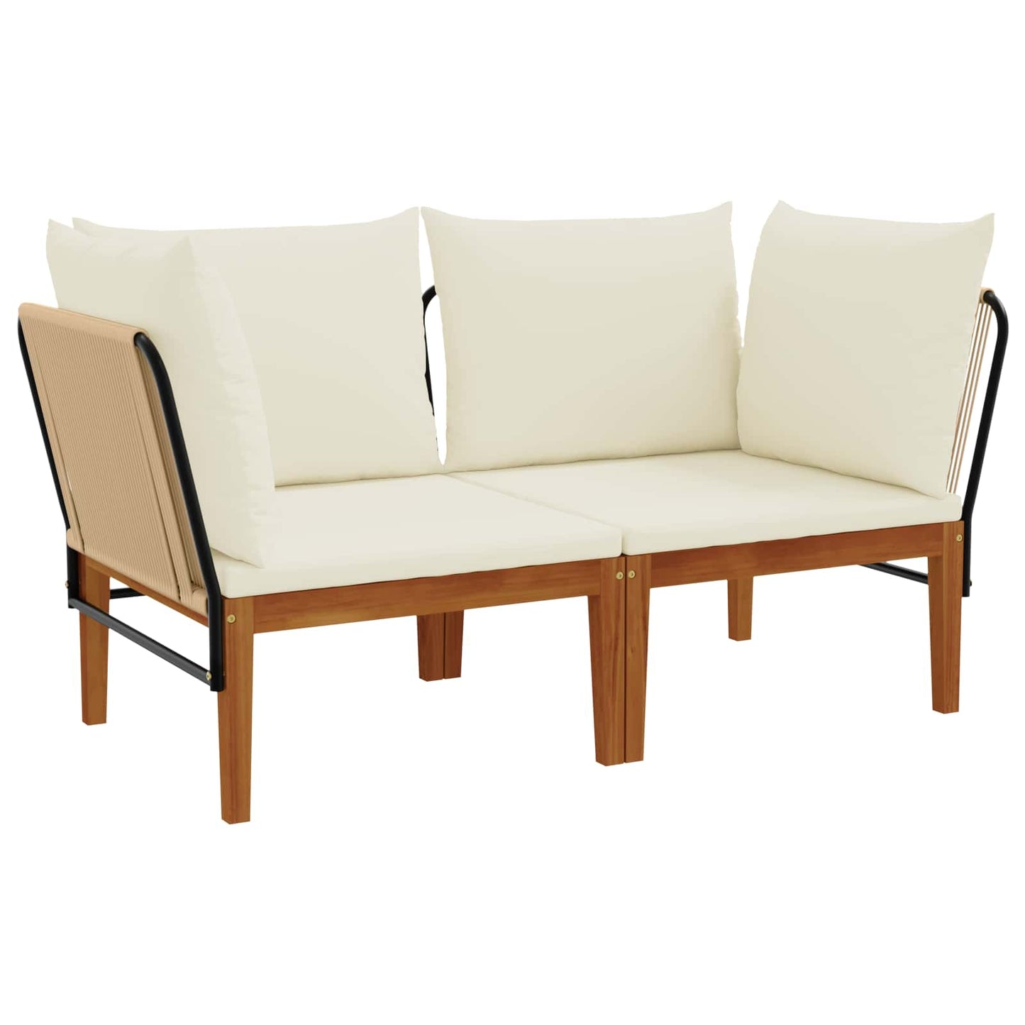vidaXL 2 pcs Στερεό Acacia Ξύλο & Σχοινί Φυσικό