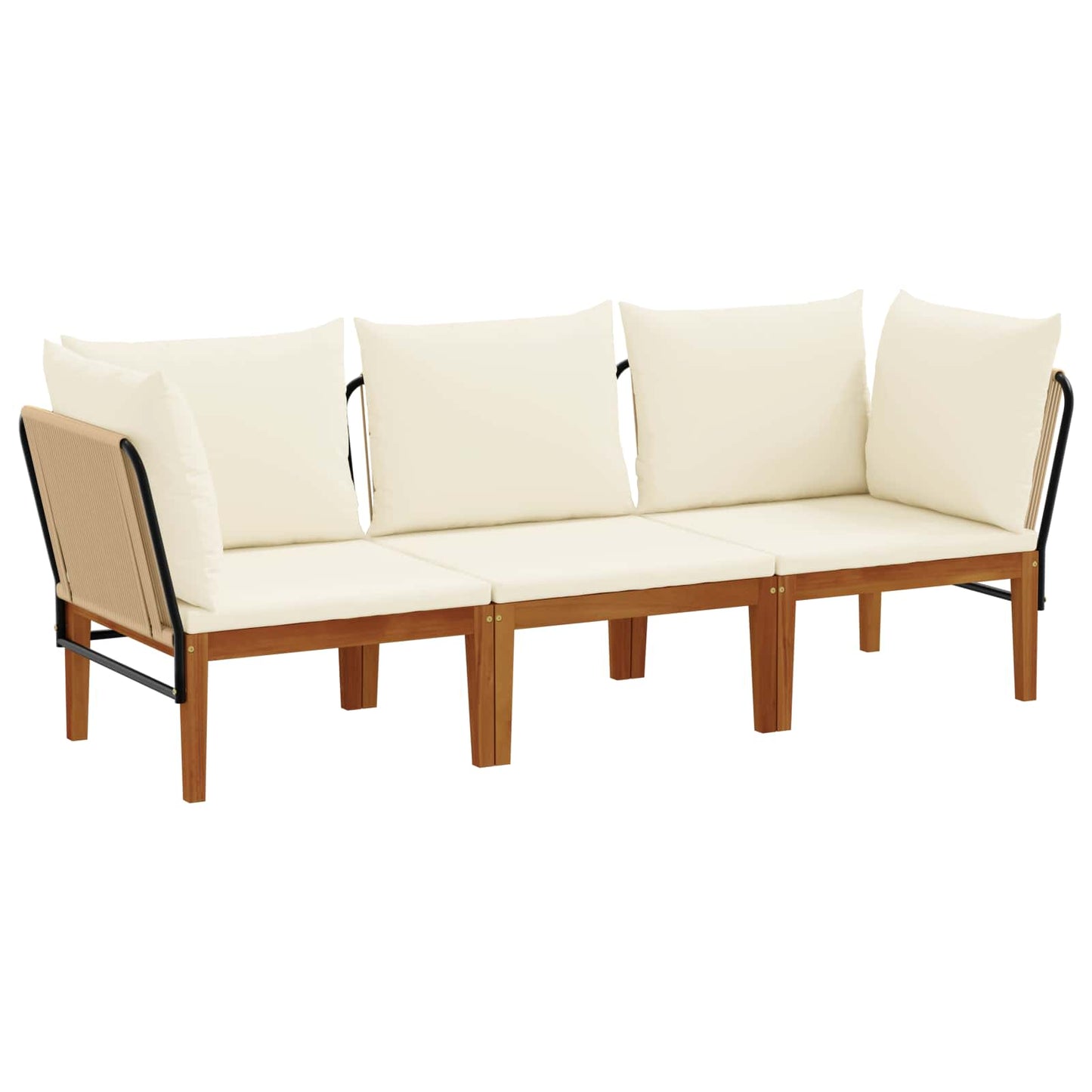 vidaXL 3 pcs Στερεό Acacia Ξύλο & Σχοινί Φυσικό
