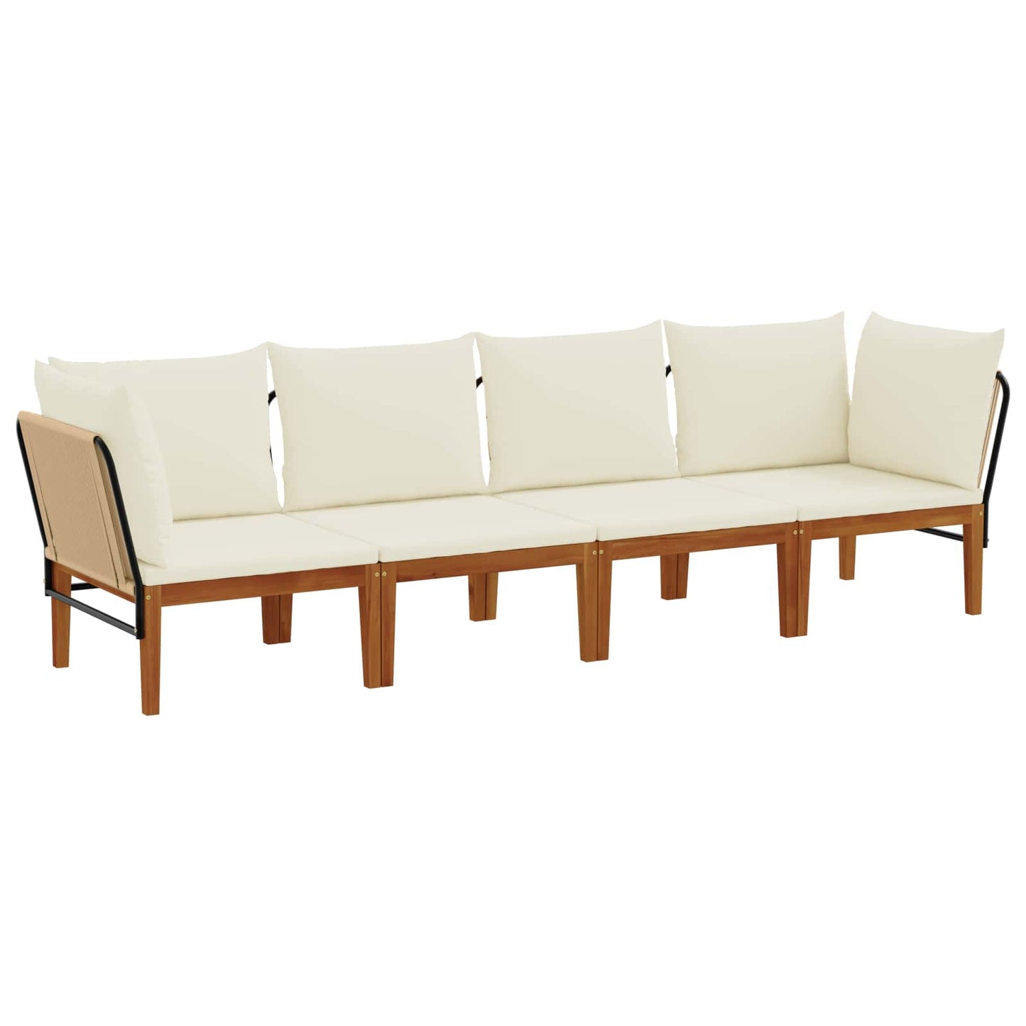 vidaXL 4 pcs Στερεό Acacia Ξύλο & Σχοινί Φυσικό