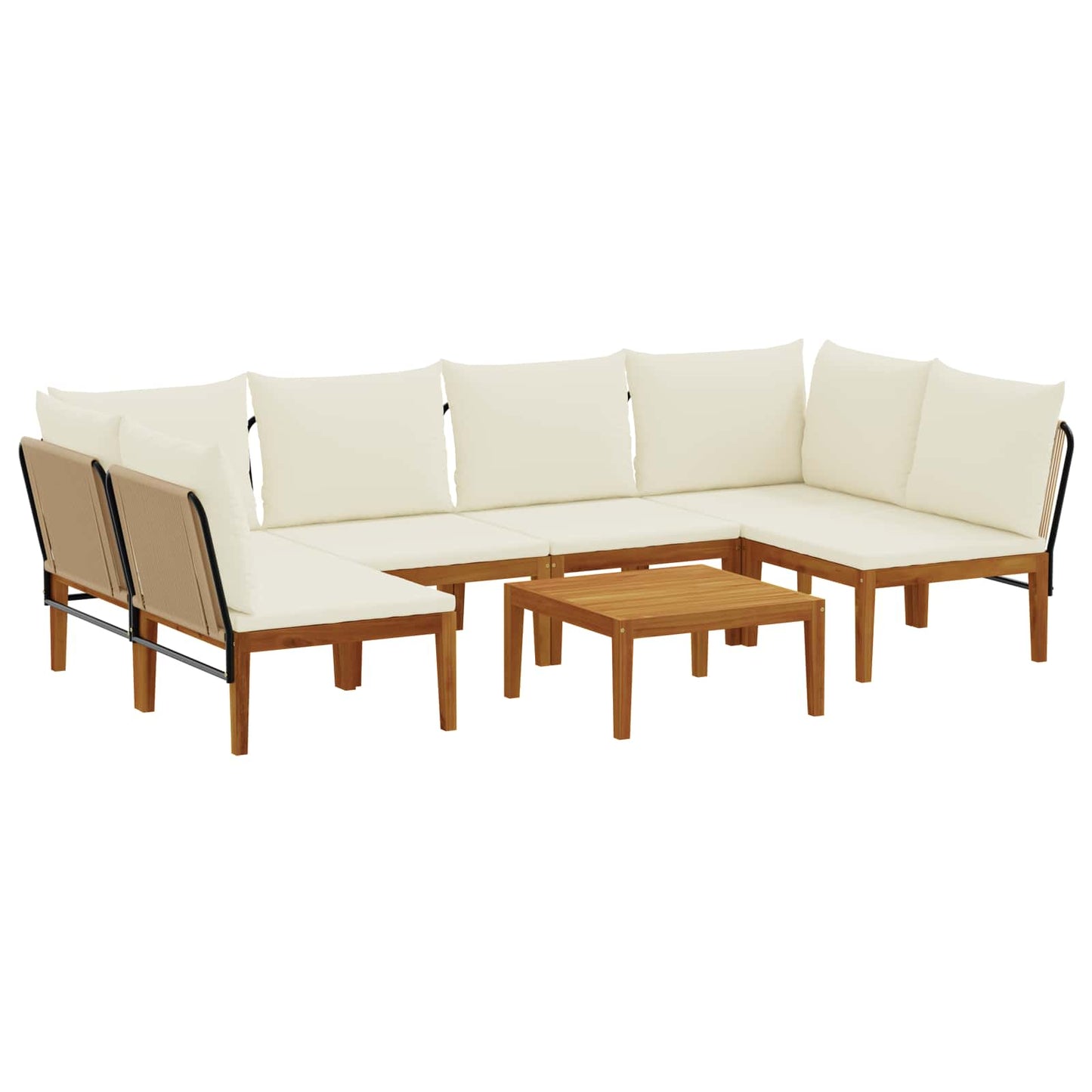 vidaXL 7 pcs Στερεό Acacia Ξύλο & Σχοινί Φυσικό