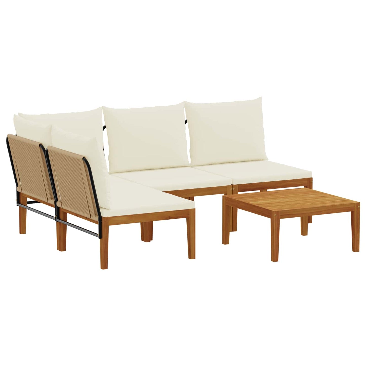 vidaXL 5 pcs Στερεό Acacia Ξύλο & Σχοινί Φυσικό