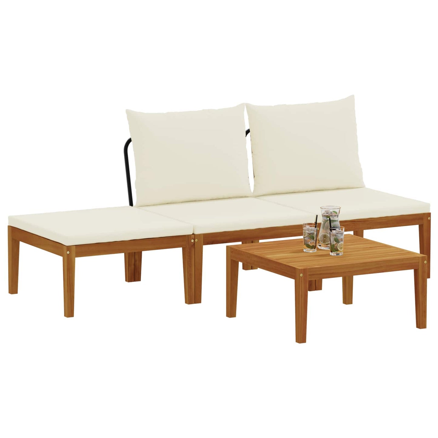 vidaXL 4 pcs Στερεό Acacia Ξύλο & Σχοινί Φυσικό