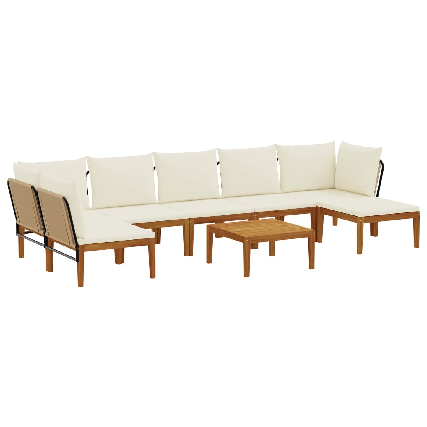vidaXL 8 pcs Στερεό Acacia Ξύλο & Σχοινί Φυσικό