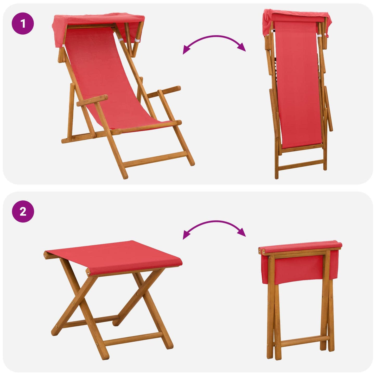 vidaXL Καρέκλα Ακτίνας 4 pcs 3 θέση Στερεό Ξύλο Ευκαλύπτου Κόκκινο