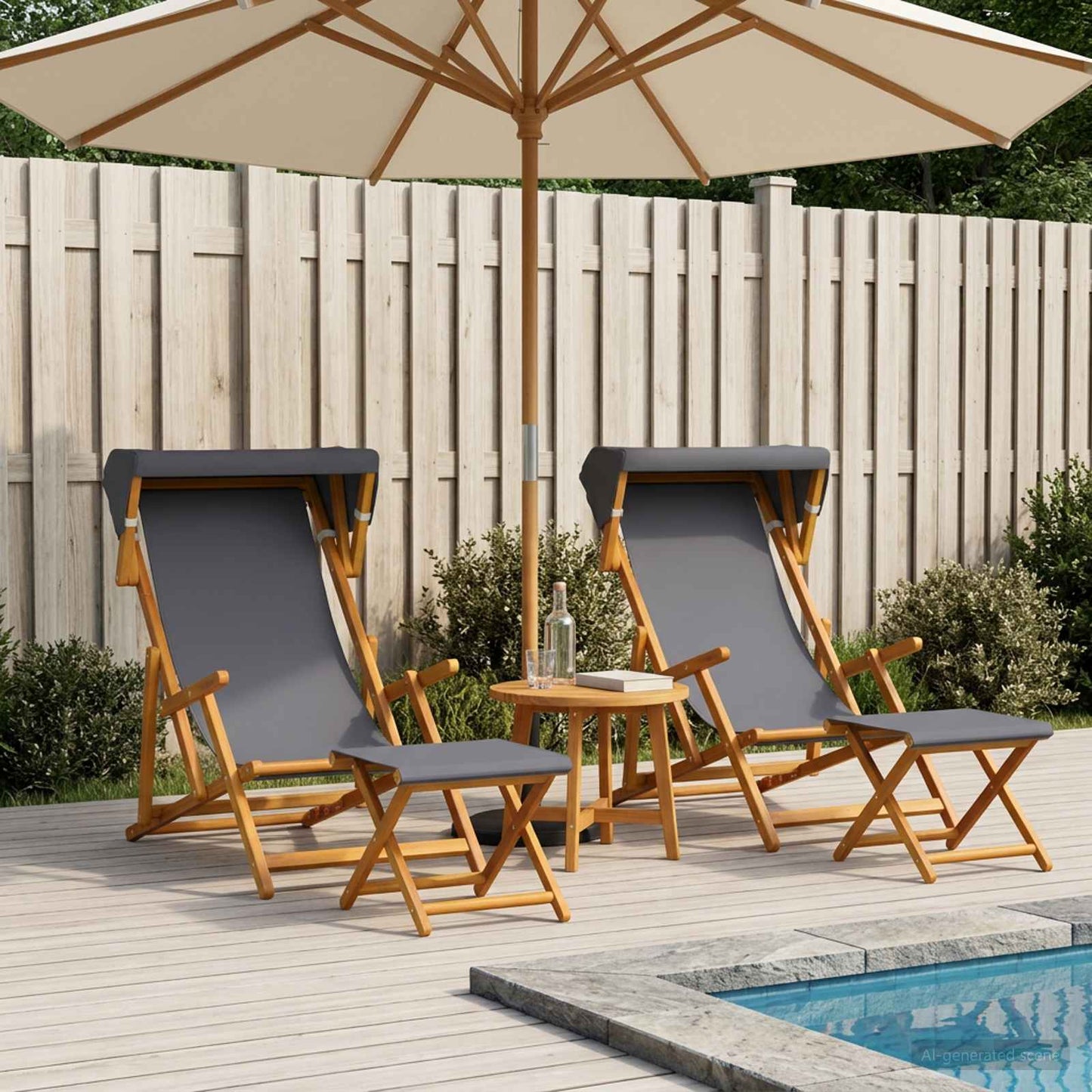 vidaXL Καρέκλα Ακτίνας 4 pcs 3 θέση Στερεό Ξύλο Ευκαλύπτου Γκρι