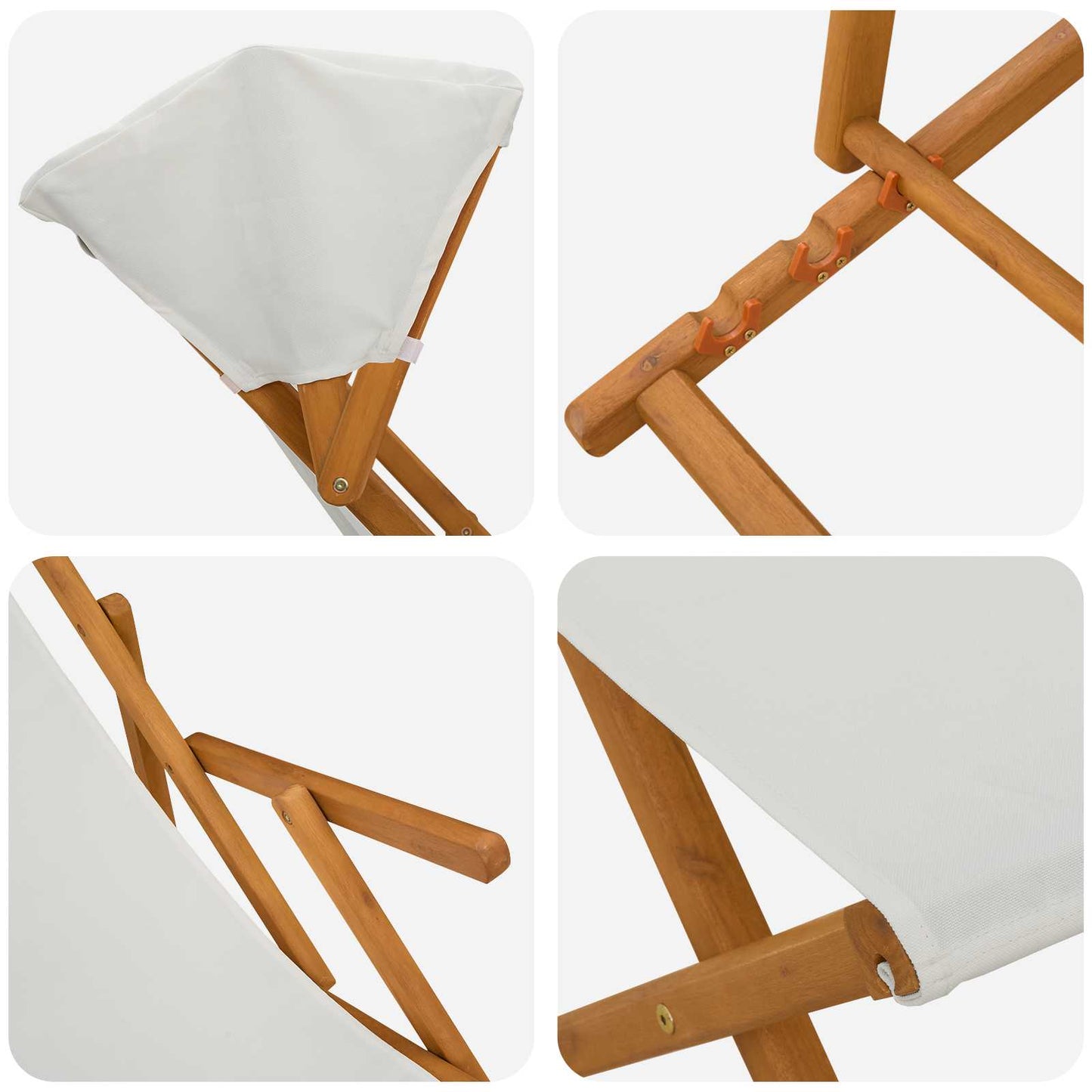 vidaXL Καρέκλα Ακτίνας 4 pcs 3 θέση Στερεό Ξύλο Ευκαλύπτου Κρεμ