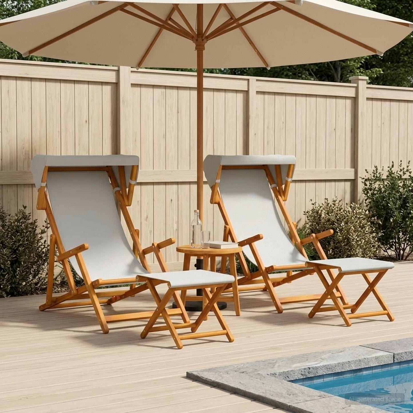 vidaXL Καρέκλα Ακτίνας 4 pcs 3 θέση Στερεό Ξύλο Ευκαλύπτου Κρεμ