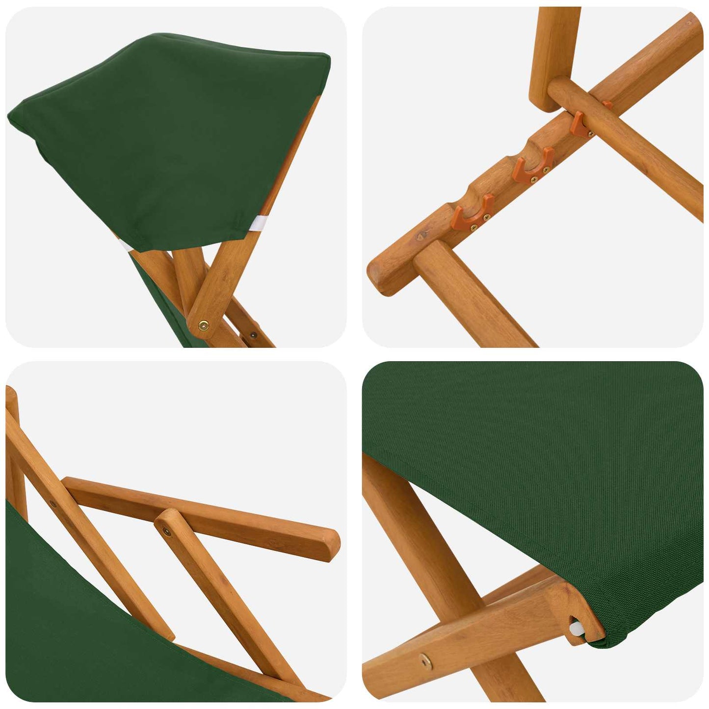 vidaXL Καρέκλα Ακτίνας 4 pcs 3 θέση Στερεό Ξύλο Ευκαλύπτου Πράσινο