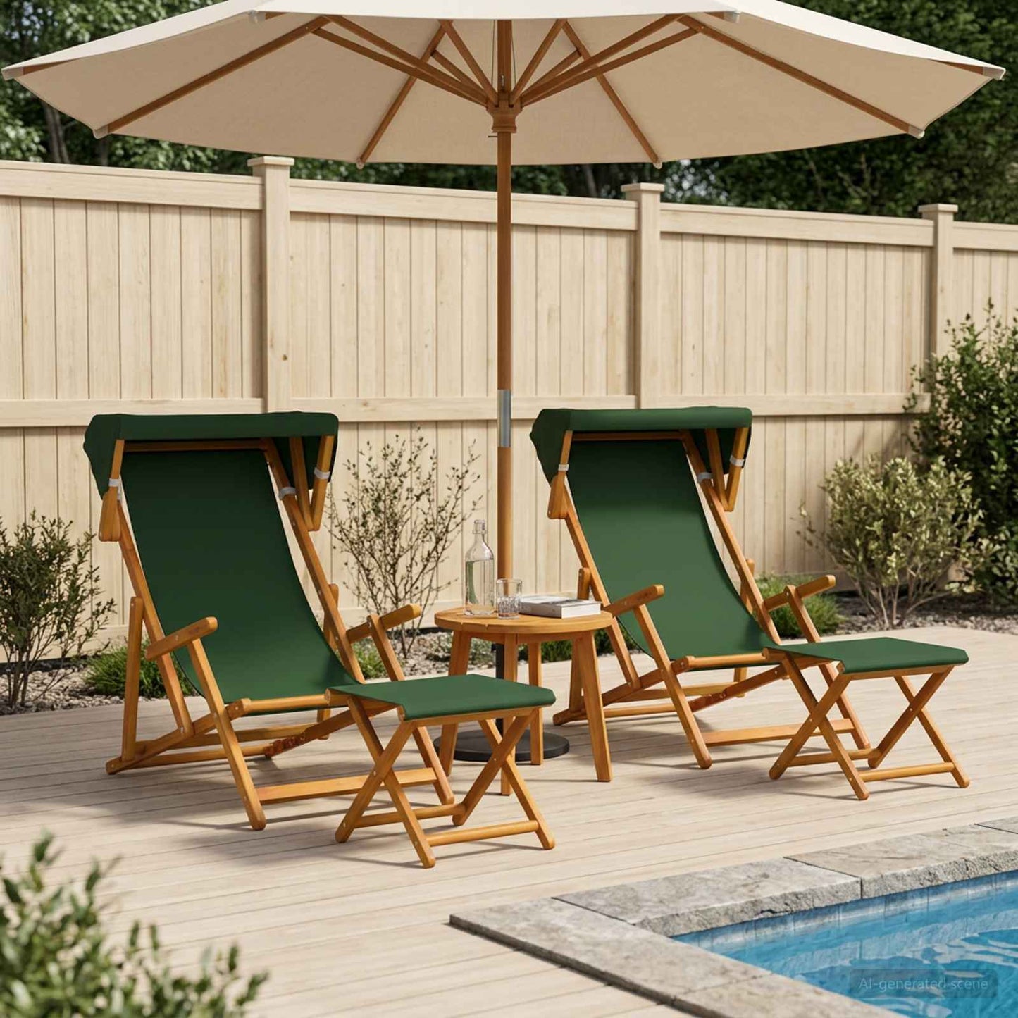 vidaXL Καρέκλα Ακτίνας 4 pcs 3 θέση Στερεό Ξύλο Ευκαλύπτου Πράσινο