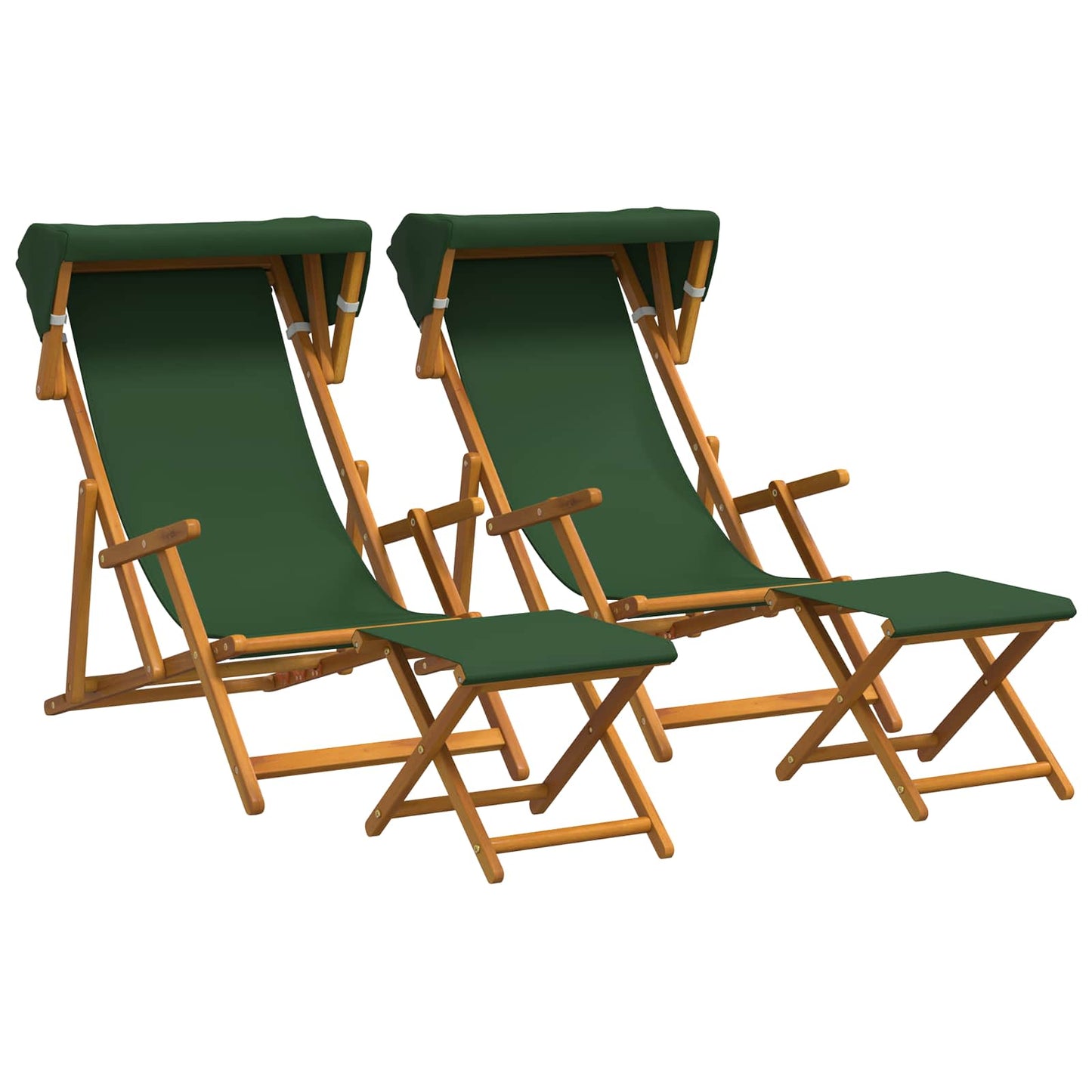 vidaXL Καρέκλα Ακτίνας 4 pcs 3 θέση Στερεό Ξύλο Ευκαλύπτου Πράσινο
