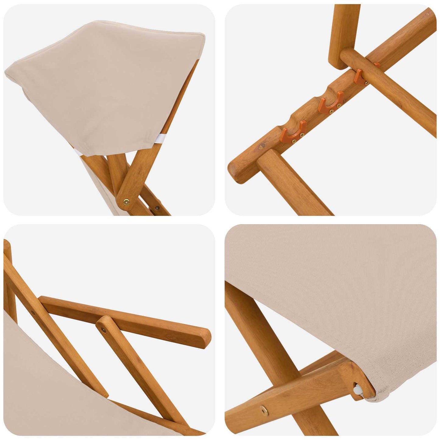 vidaXL Καρέκλα Ακτίνας 4 pcs 3 θέση Στερεό Ξύλο Ευκαλύπτου Μπεζ