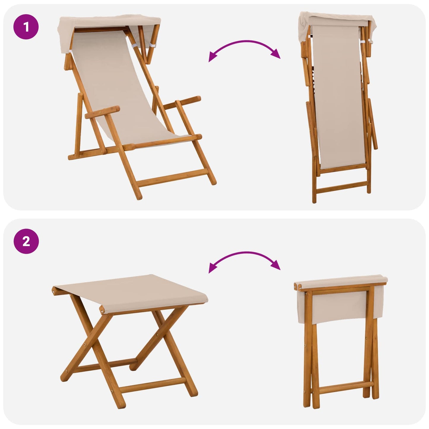vidaXL Καρέκλα Ακτίνας 4 pcs 3 θέση Στερεό Ξύλο Ευκαλύπτου Μπεζ