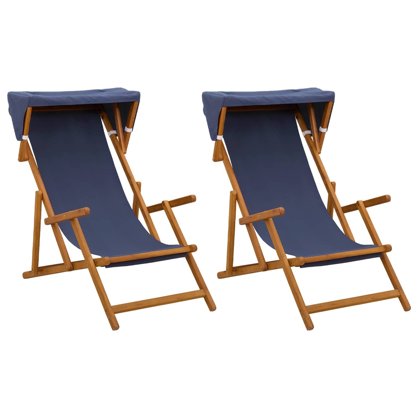vidaXL Καρέκλα Ακτίνας 2 pcs 3 θέση Στερεό Ξύλο Ευκαλύπτου Μπλε