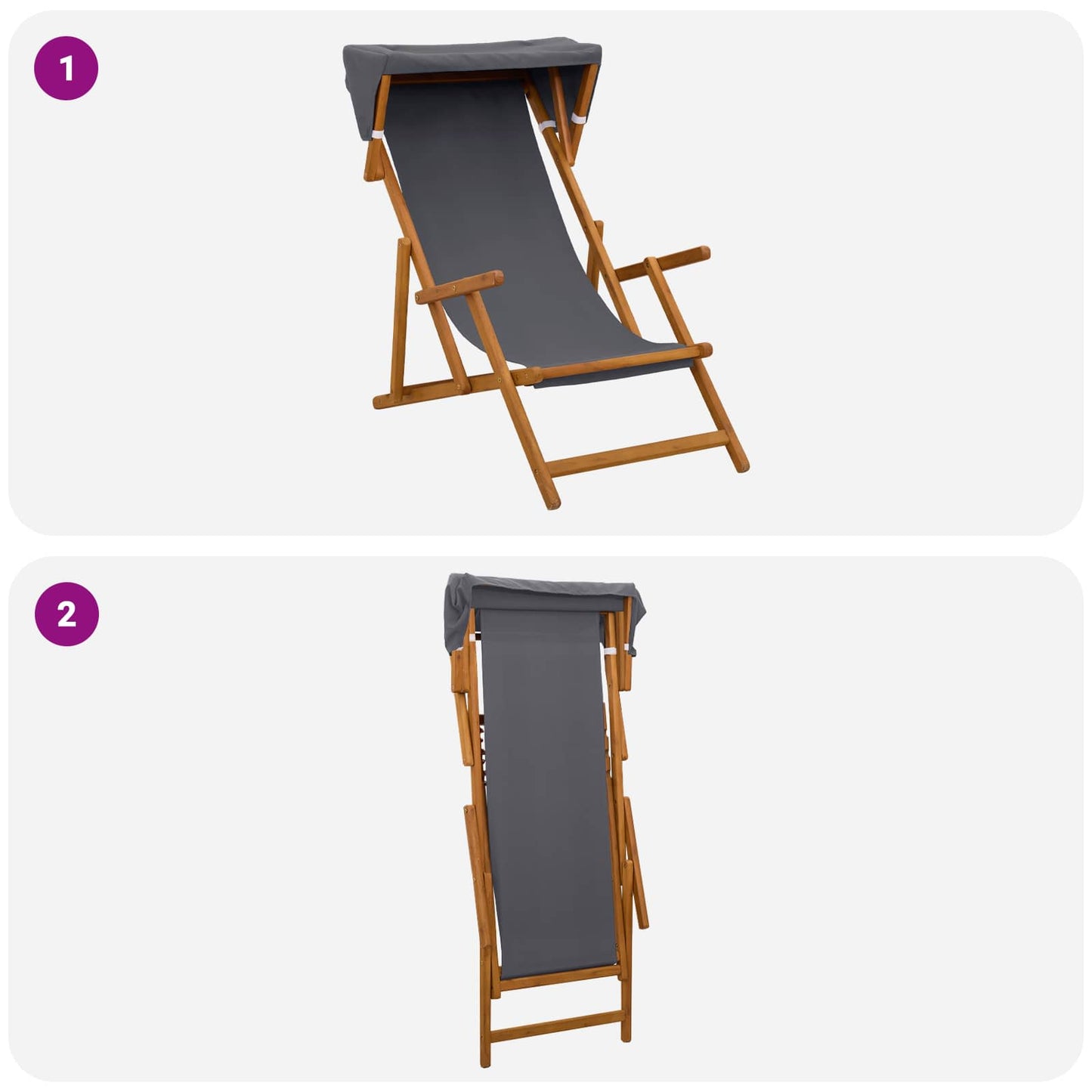 vidaXL Καρέκλα Ακτίνας 2 pcs 3 θέση Στερεό Ξύλο Ευκαλύπτου Γκρι