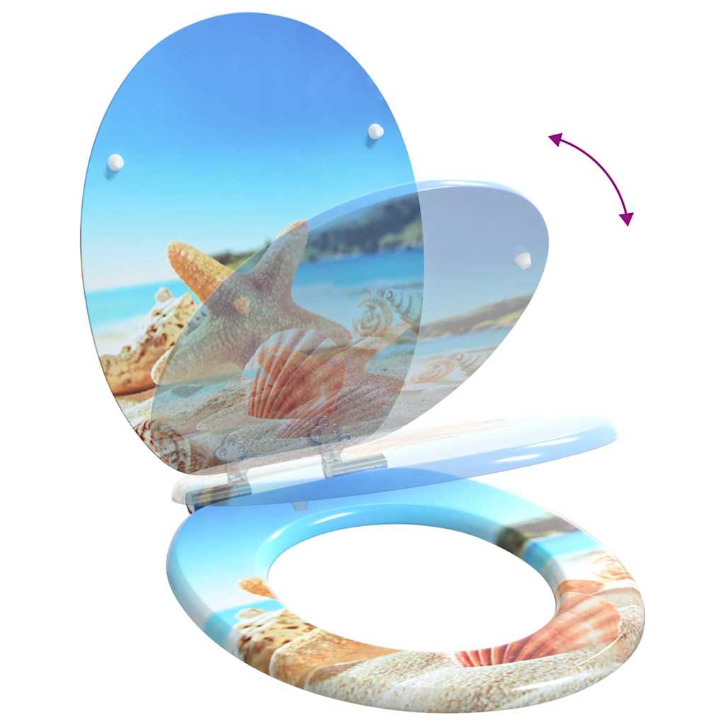 vidaXL Μαλακή κλειστή λεκάνη Θαλάσσια Κατασκευή 44 x 38 εκ.