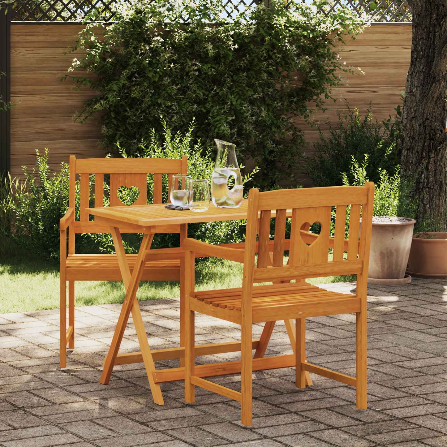vidaXL Καρέκλες Κήπου 2 pcs Φυσικό Στερεό Ξύλο Ακακίας