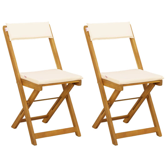 vidaXL Καρέκλες εξωτερικής βεράντας 2 pcs Λευκό κρεμ 40 x 53 x 80 εκ