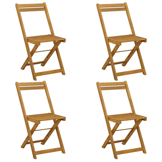 vidaXL Φορητές καρέκλες κήπου 4 pcs Φυσικό 40 x 53 x 80 εκ