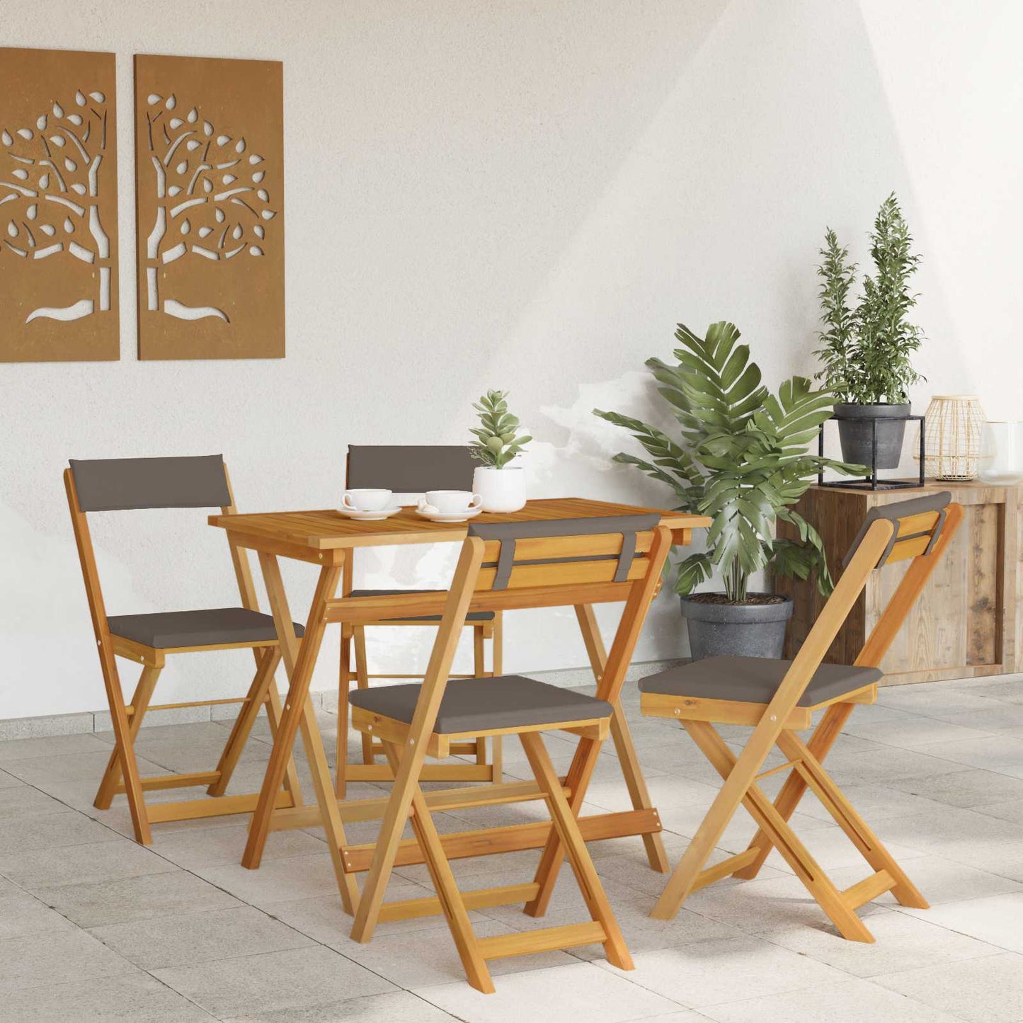 vidaXL Καρέκλες εξωτερικής βεράντας 4 pcs Σκούρο Γκρι 40 x 53 x 80 εκ