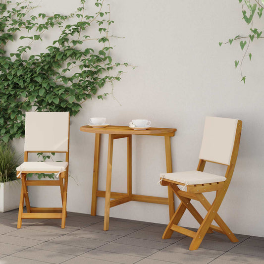 vidaXL Καρέκλες εξωτερικής βεράντας 2 pcs Λευκό κρεμ