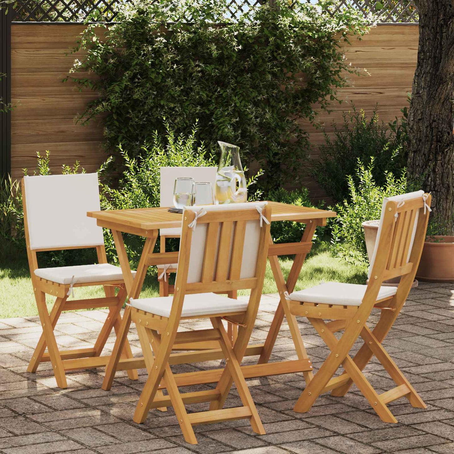vidaXL Καρέκλες εξωτερικής βεράντας 4 pcs Λευκό κρεμ