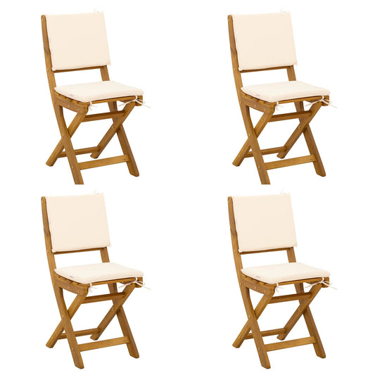 vidaXL Καρέκλες εξωτερικής βεράντας 4 pcs Λευκό κρεμ