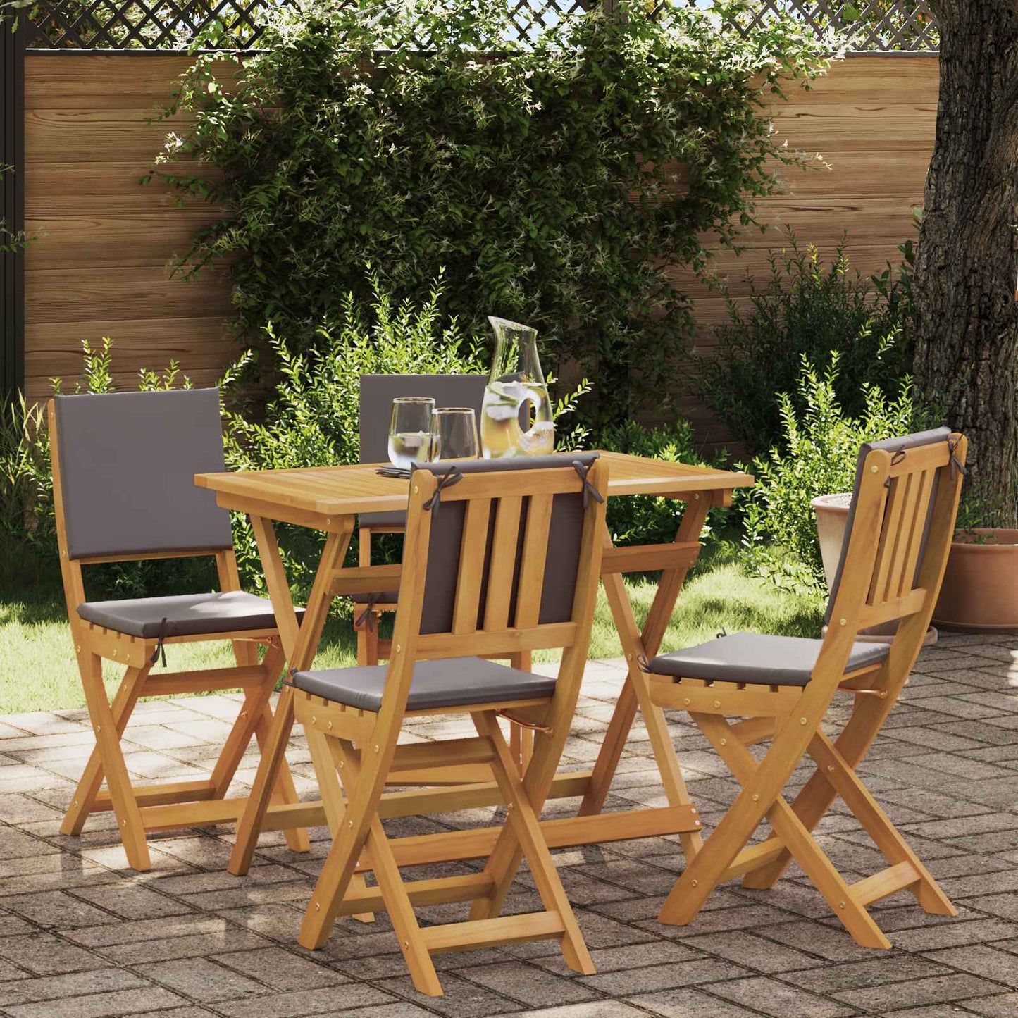 vidaXL Καρέκλες εξωτερικής βεράντας 4 pcs Σκούρο Γκρι