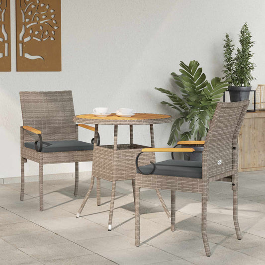 vidaXL Καρέκλες Κήπου με μαξιλάρι 2 pcs Γκρι και Σκούρο Γκρι