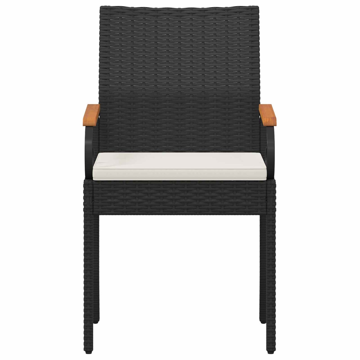 vidaXL Καρέκλες Κήπου με μαξιλάρι 4 pcs Μαύρο και Κρεμ Λευκό