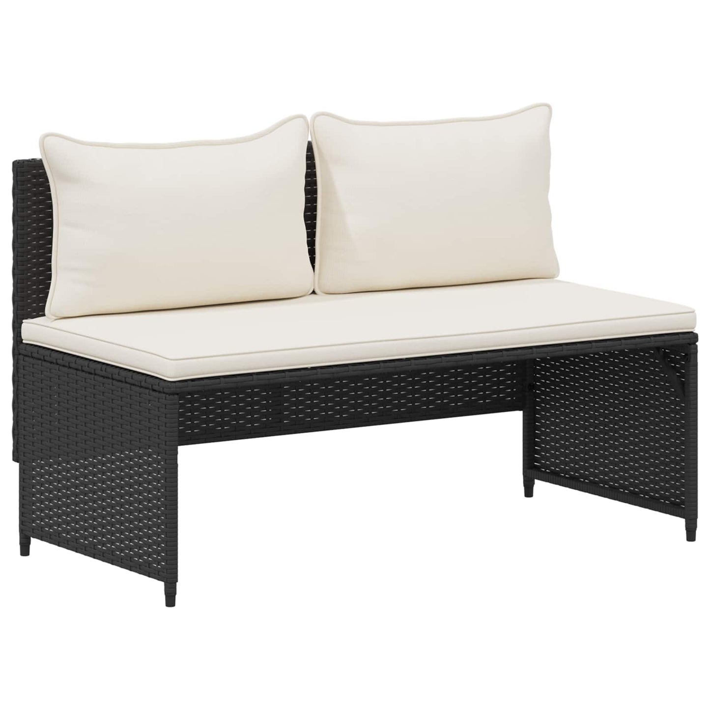 vidaXL Σειρά Καναπέ Εξωτερικού με μαξιλάρι 4 pcs Μαύρο και Κρεμ Λευκό