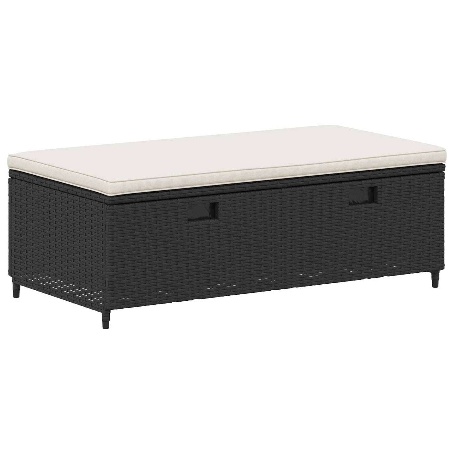 vidaXL Σειρά Καναπέ Εξωτερικού με μαξιλάρι 4 pcs Μαύρο και Κρεμ Λευκό