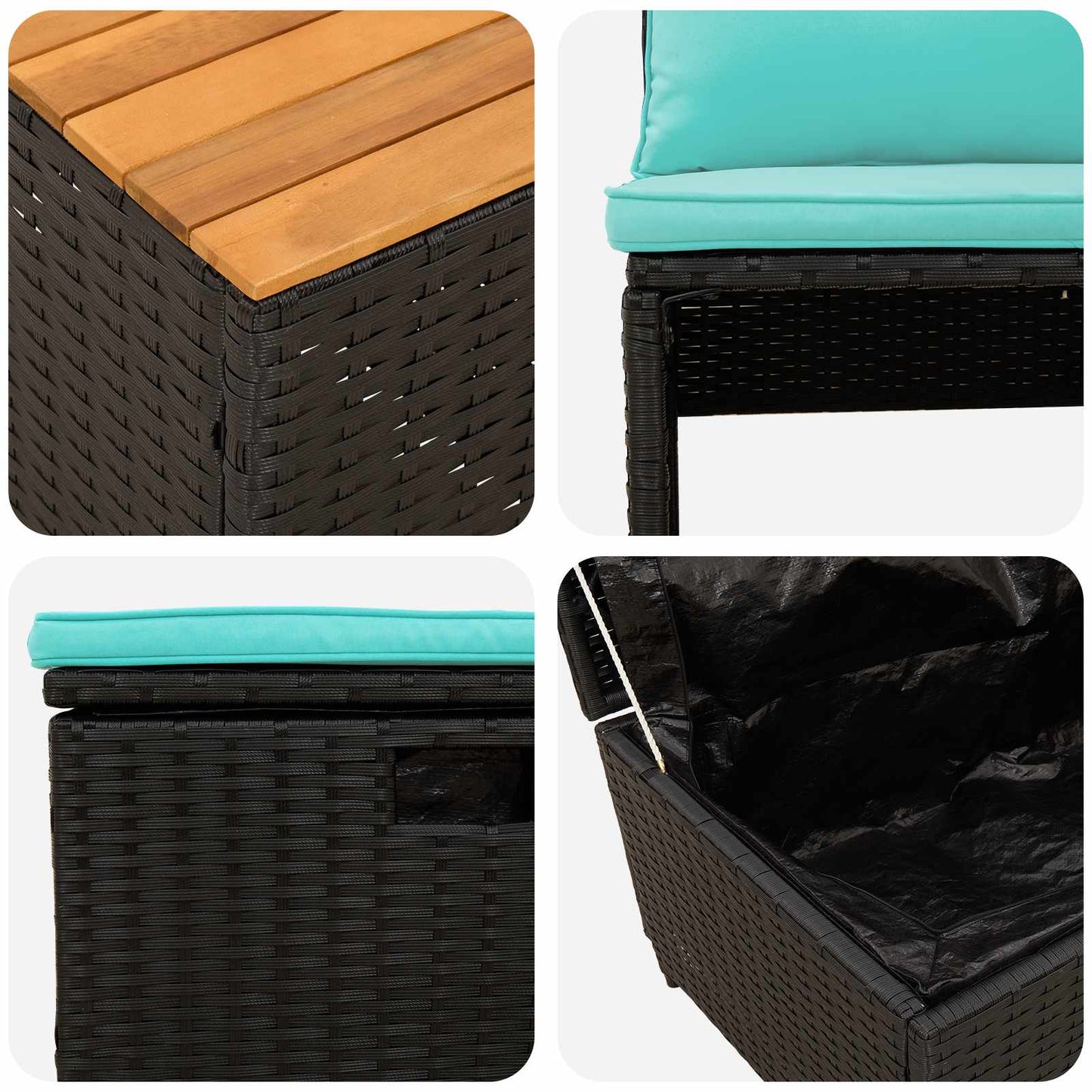 vidaXL Σειρά Καναπέ Εξωτερικού 4 -Seater 4 pcs 55 x 30 x 39 εκ