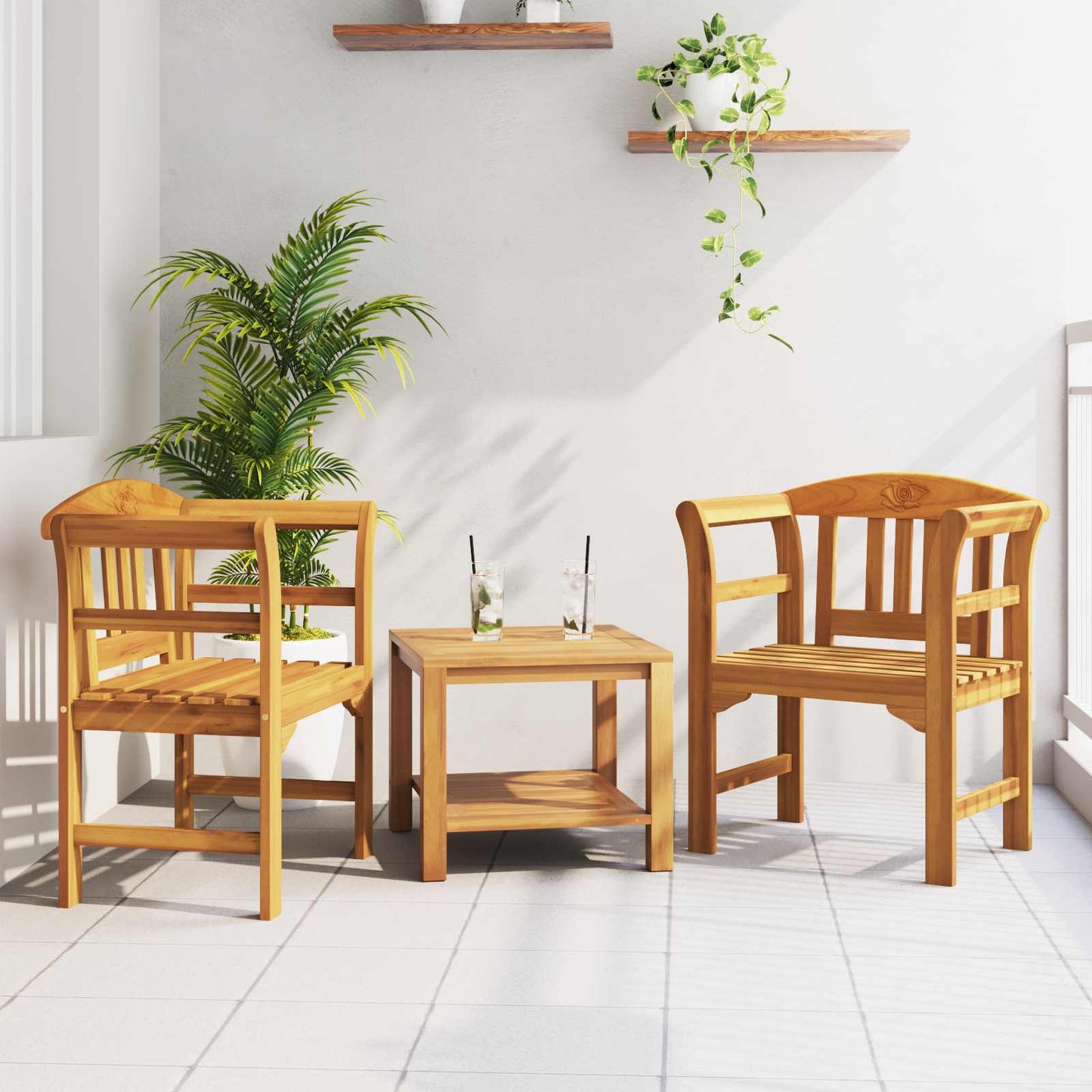 vidaXL παγκάκι Φυσικό λάδι φινιρίσματος 68,5 x 46 x 82,5 εκ