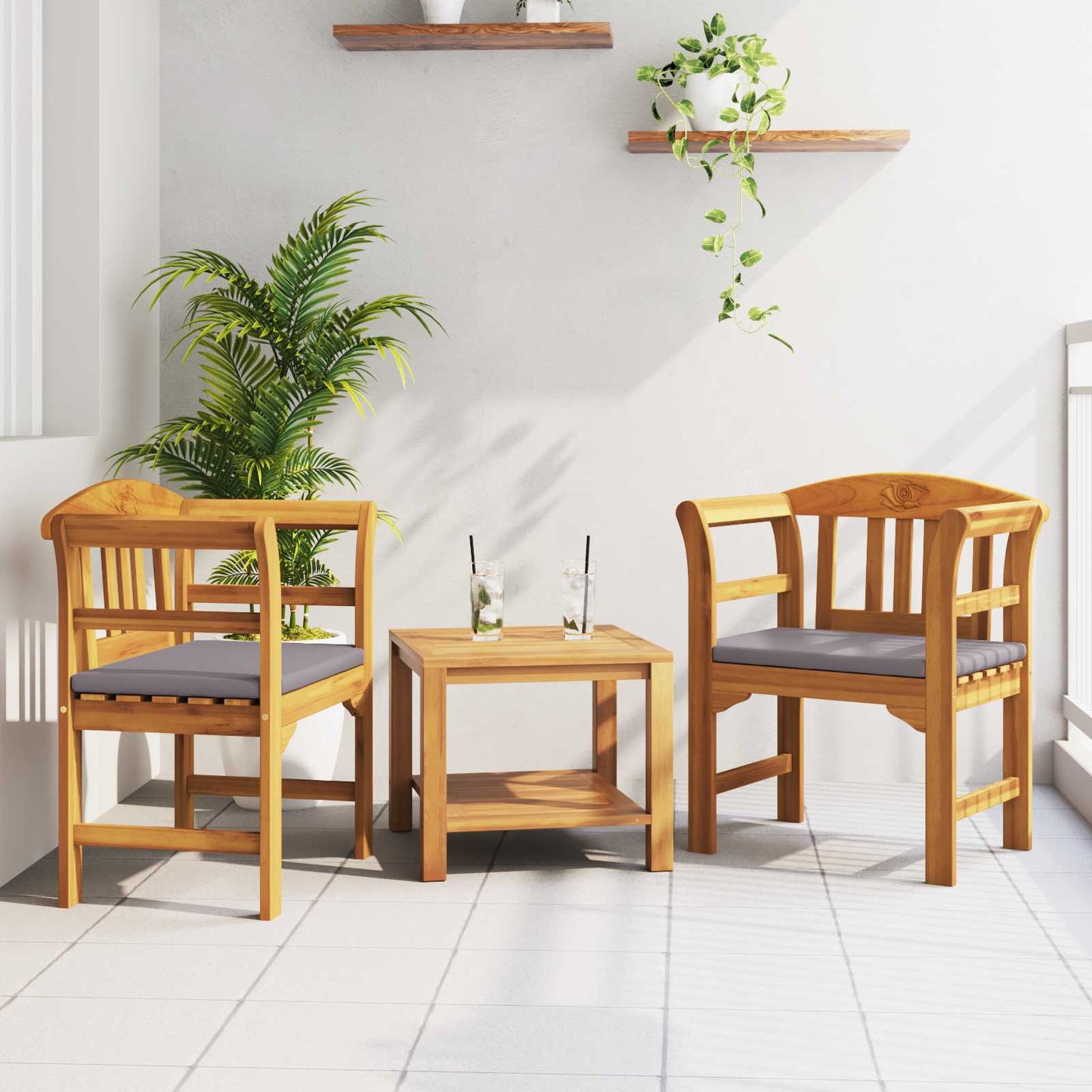 vidaXL παγκάκι Φυσικό λάδι φινιρίσματος 68,5 x 46 x 82,5 εκ