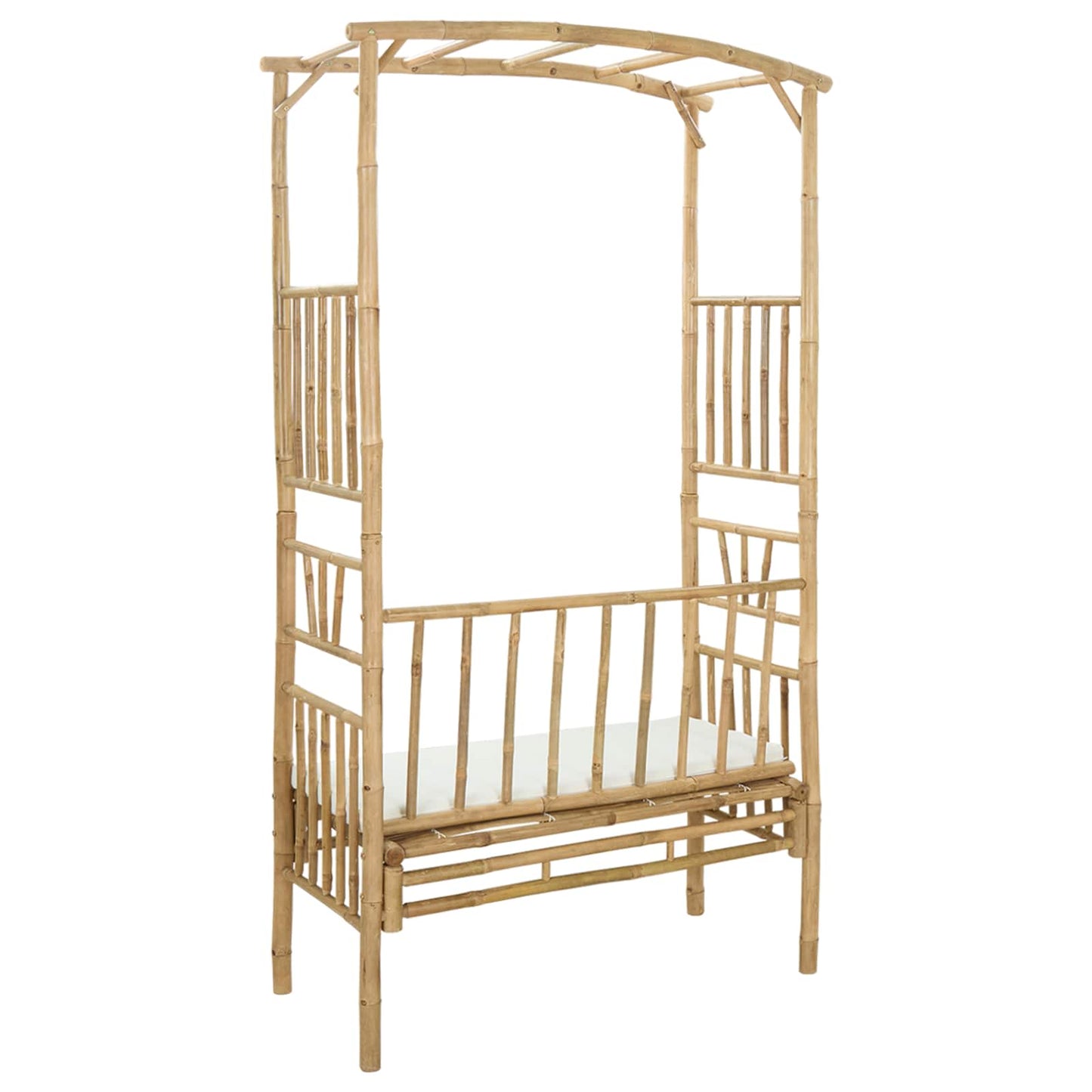 vidaXL Κήπος Καμάρα με Παγκάκι Φυσικό 115 x 50 x 205 εκ. Μπαμπού