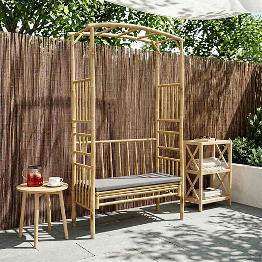 vidaXL Κήπος Καμάρα με Παγκάκι Φυσικό 115 x 50 x 205 εκ. Μπαμπού